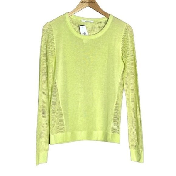CAbi Split Back Lime Green Pullover Sweater xs - Picture 1 of 10
